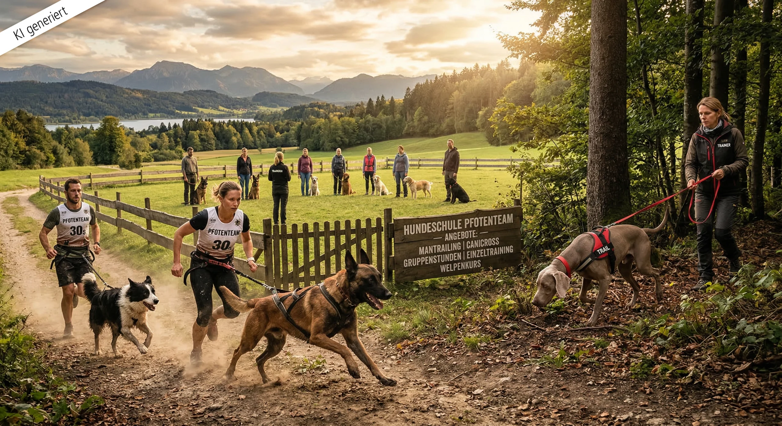 KI Hundefotos für Hundeprofis – generierte Trainingsszene